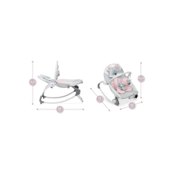 MoMi LUIS Pink leżaczek-bujaczek dla dziecka do 9 kg